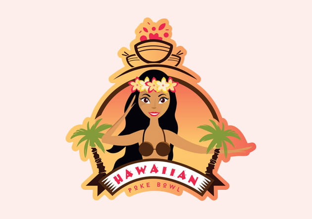 logo hawaiian poke bowl