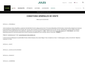 Conditions générales de ventes | Jules